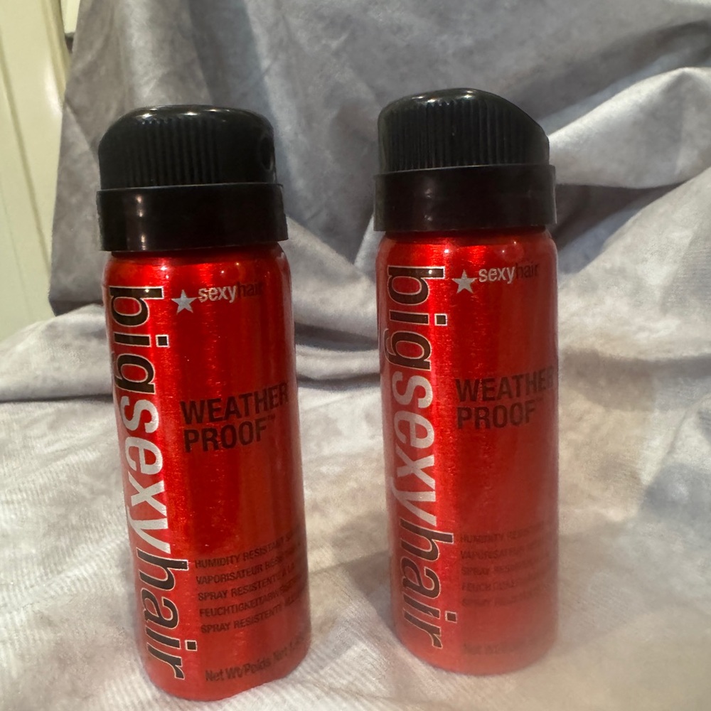 Big sexy hair Weather Proof  Hair Spray - Red‎ travel size lot of two